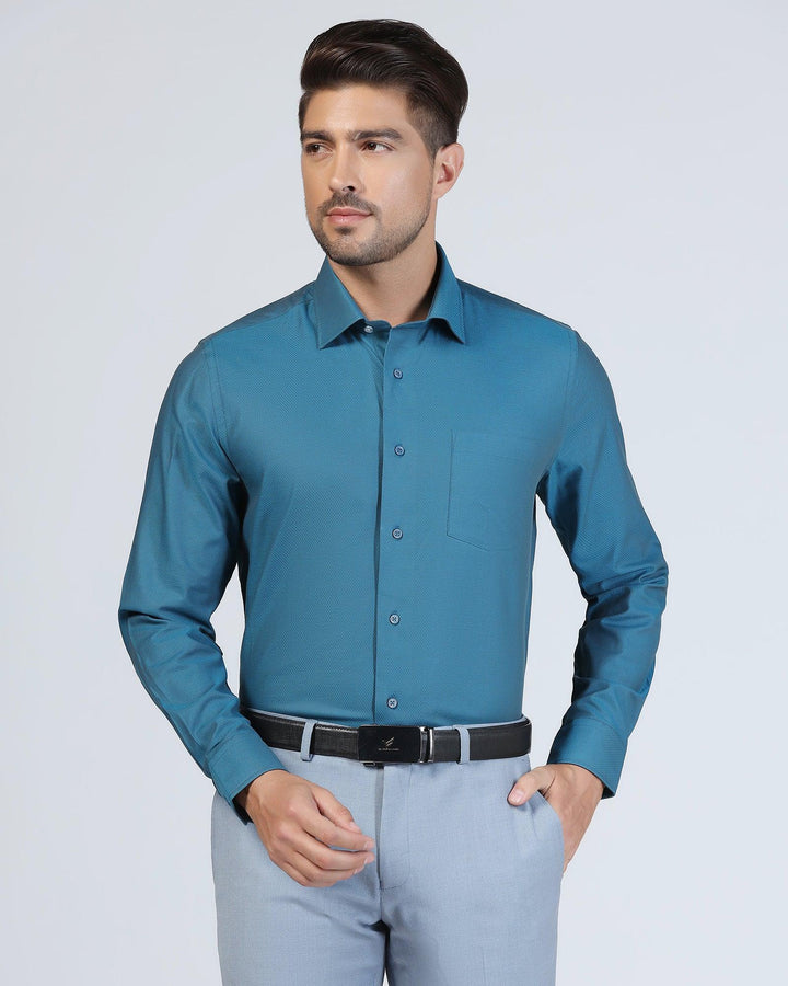 Formal Teal Textured Shirt - Jim