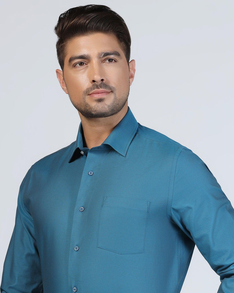 Formal Teal Textured Shirt - Jim