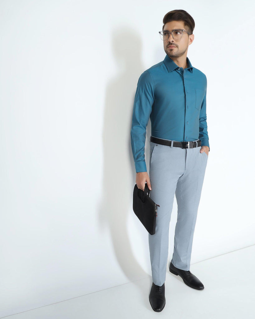 Formal Teal Textured Shirt - Jim