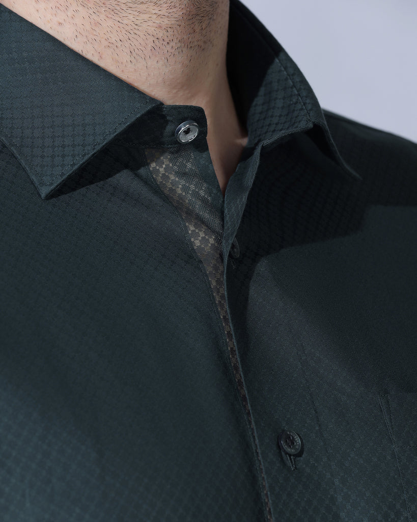 Formal Teal Textured Shirt - Shark