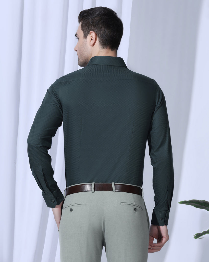 Formal Teal Textured Shirt - Shark