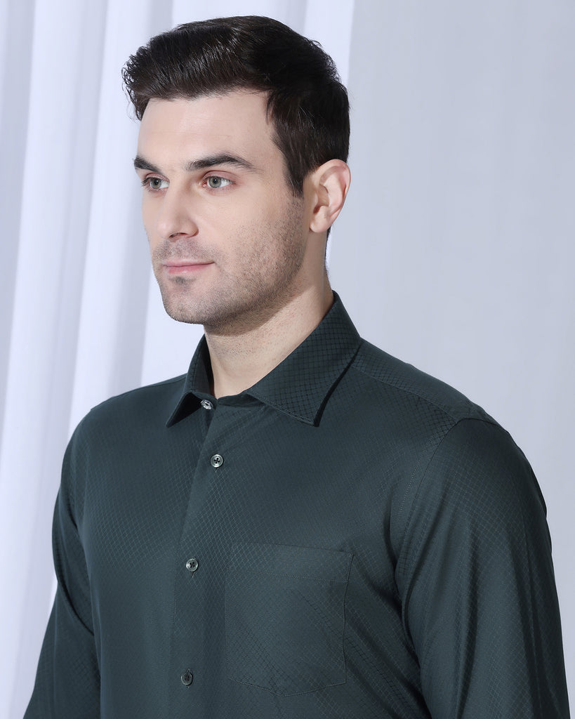 Formal Teal Textured Shirt - Shark