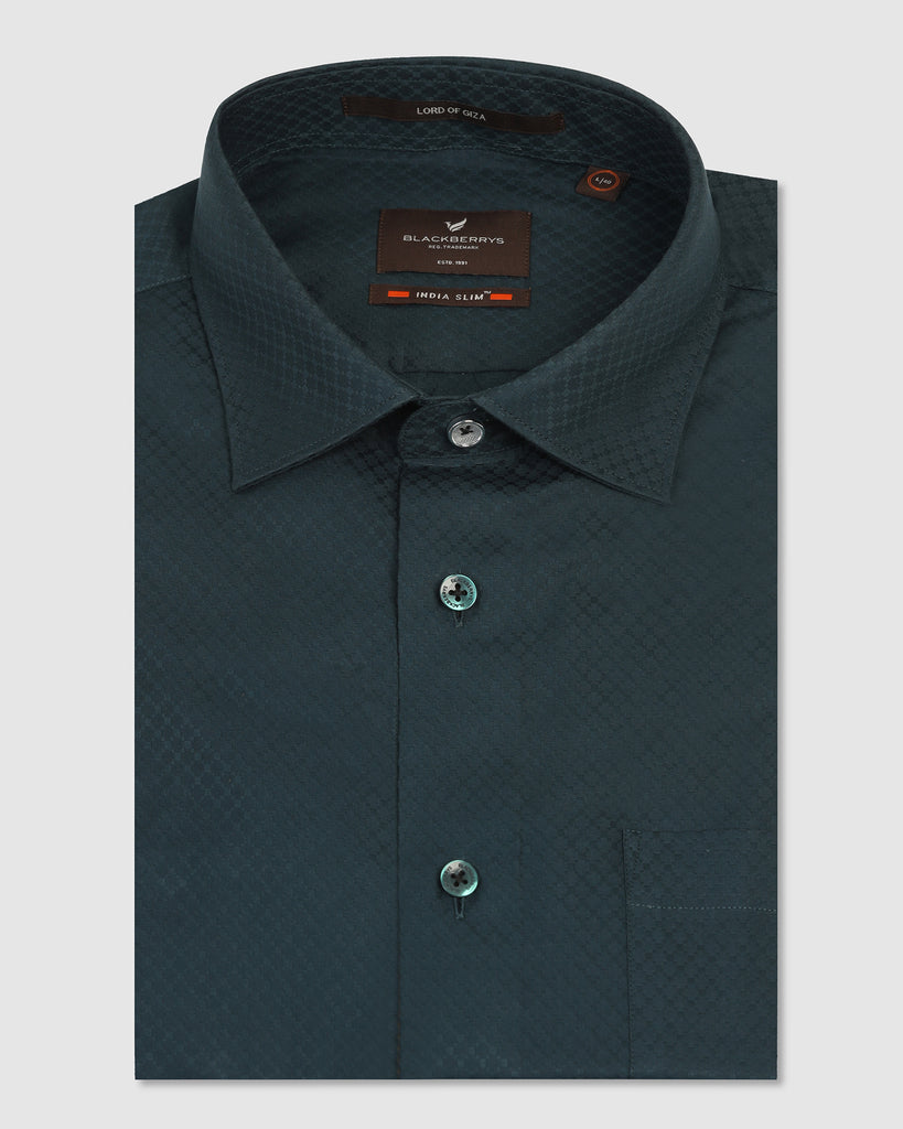 Formal Teal Textured Shirt - Shark