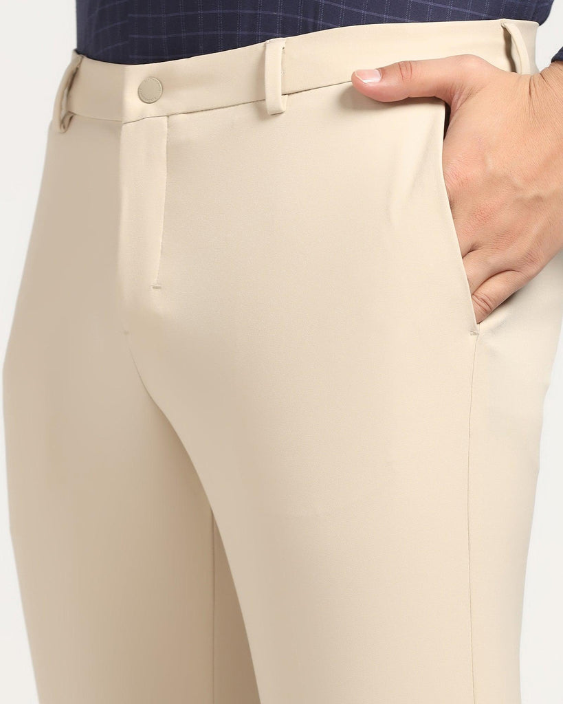 TechPro Slim Fit B-91 Formal Beige Solid Trouser - Kinley