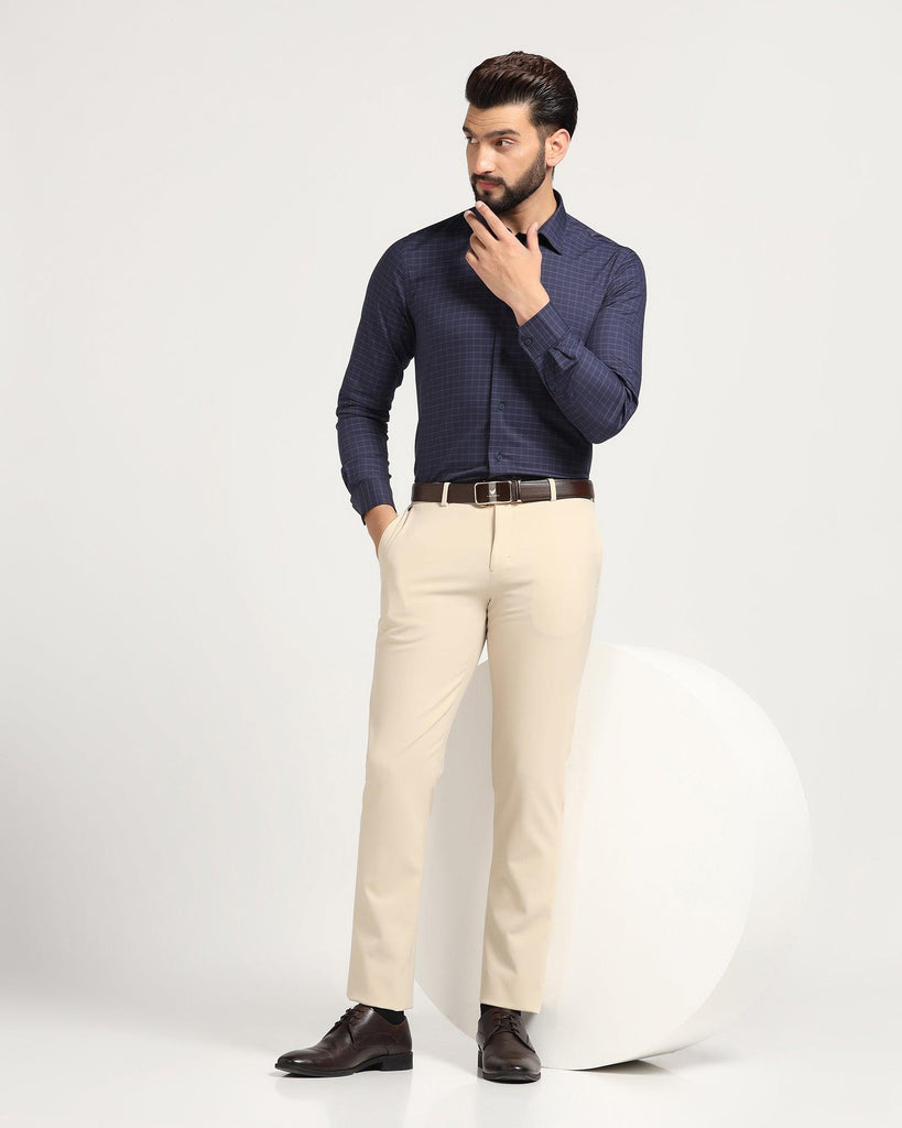 TechPro Slim Fit B-91 Formal Beige Solid Trouser - Kinley