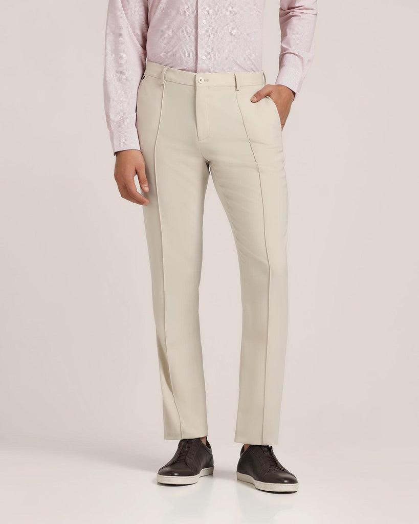 TechPro B-91 Formal Beige Solid Trouser - Tejin