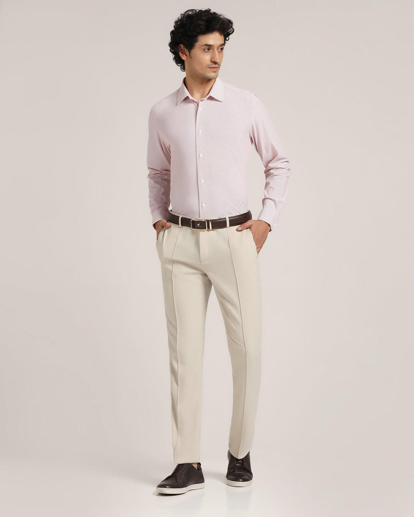 TechPro B-91 Formal Beige Solid Trouser - Tejin