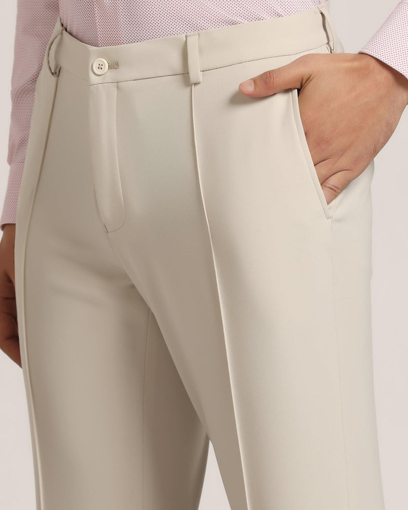 TechPro B-91 Formal Beige Solid Trouser - Tejin