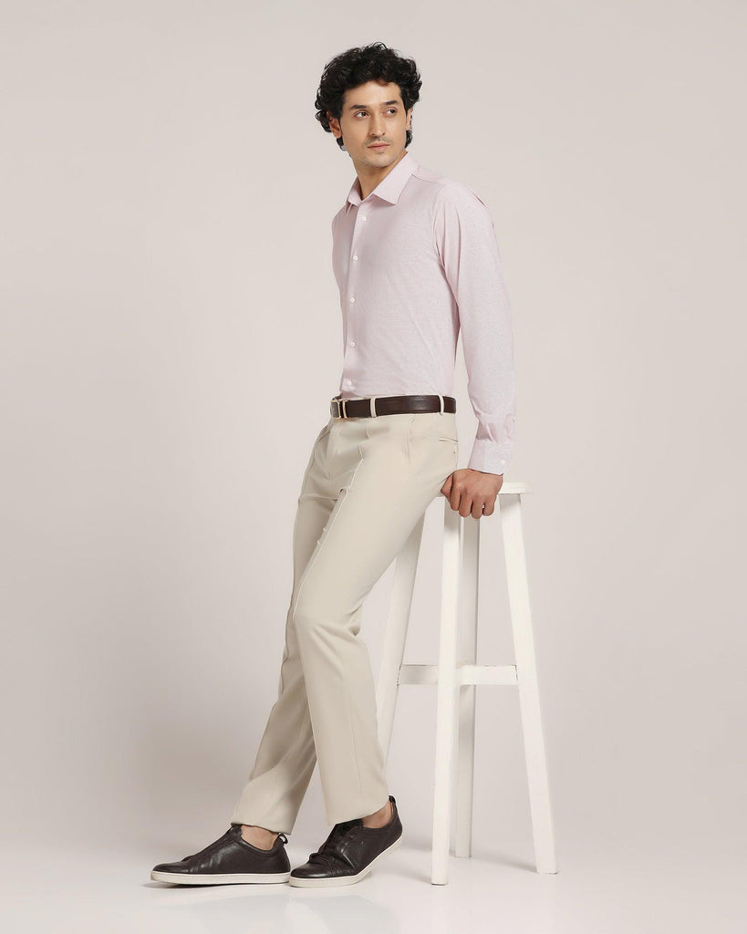 TechPro B-91 Formal Beige Solid Trouser - Tejin