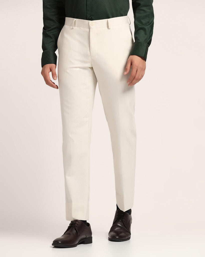 Slim Comfort B-95 Formal Beige Solid Trouser - Angel