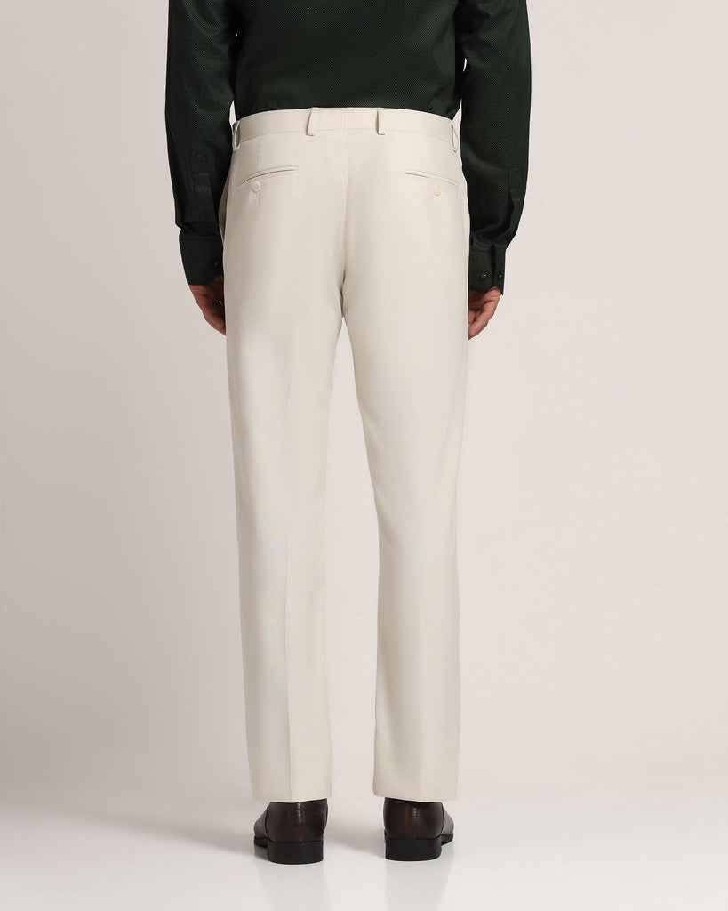 Slim Comfort B-95 Formal Beige Solid Trouser - Angel