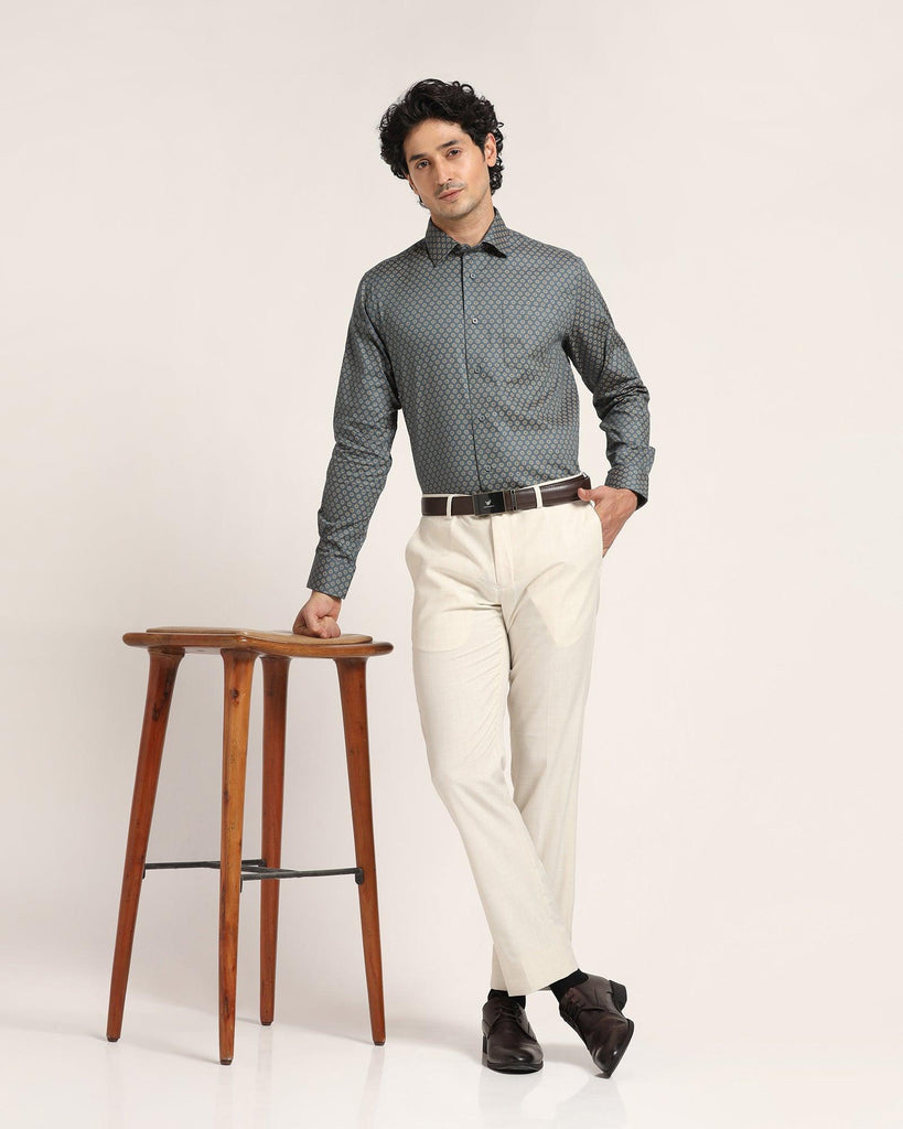 Slim Comfort B-95 Formal Beige Solid Trouser - Angel