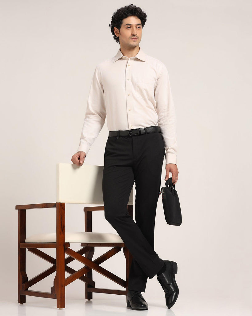 Straight B-90 Formal Black Solid Trouser - Nedward