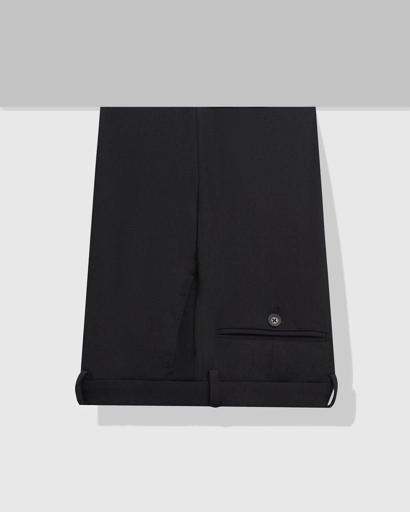 Slim Fit B-91 Formal Black Solid Trouser - Yoke