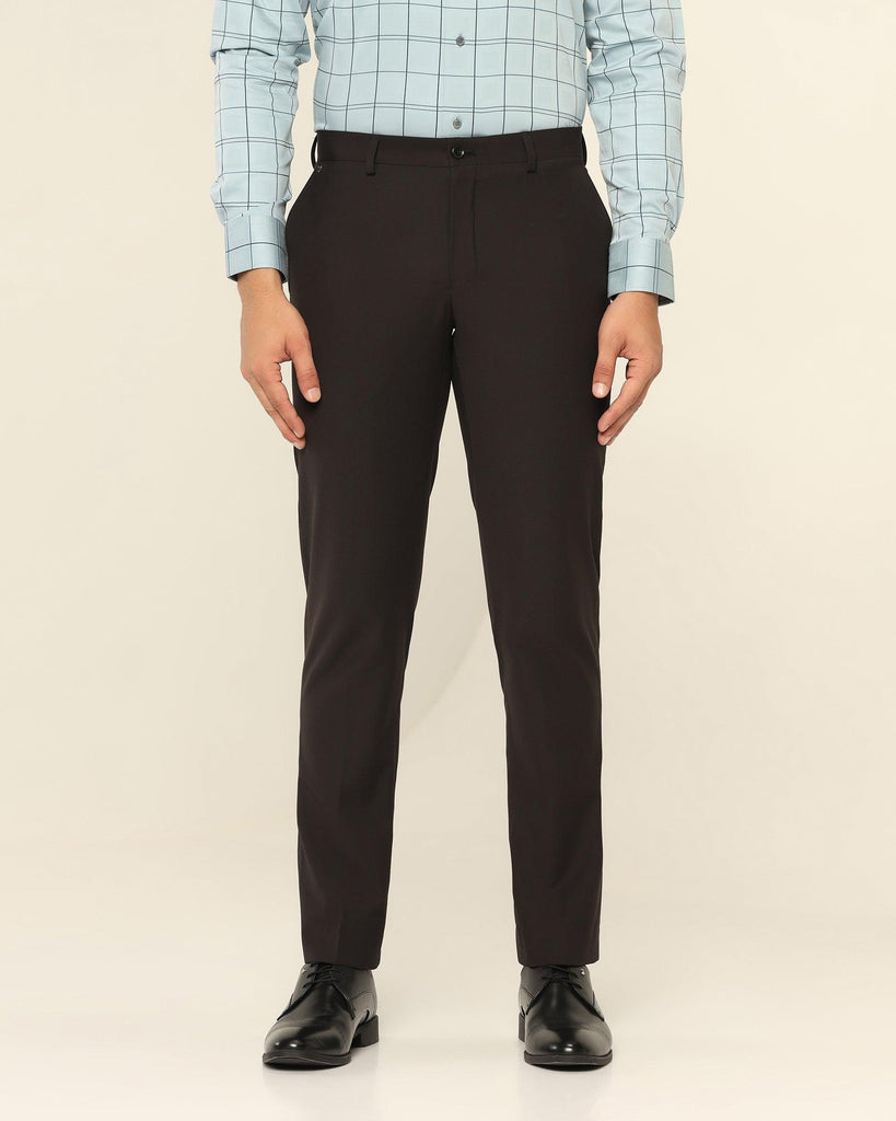 Slim Comfort B-95 Formal Black Solid Trouser - Nedward