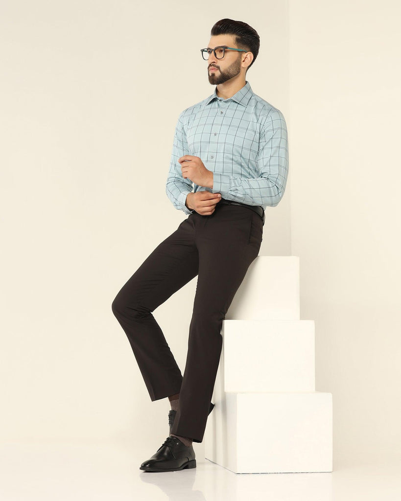 Slim Comfort B-95 Formal Black Solid Trouser - Nedward