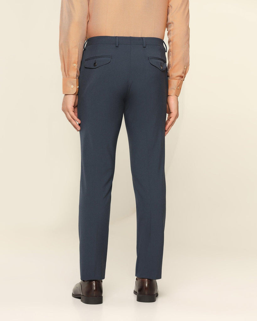 Slim Fit B-91 Formal Blue Solid Trouser - Jonny