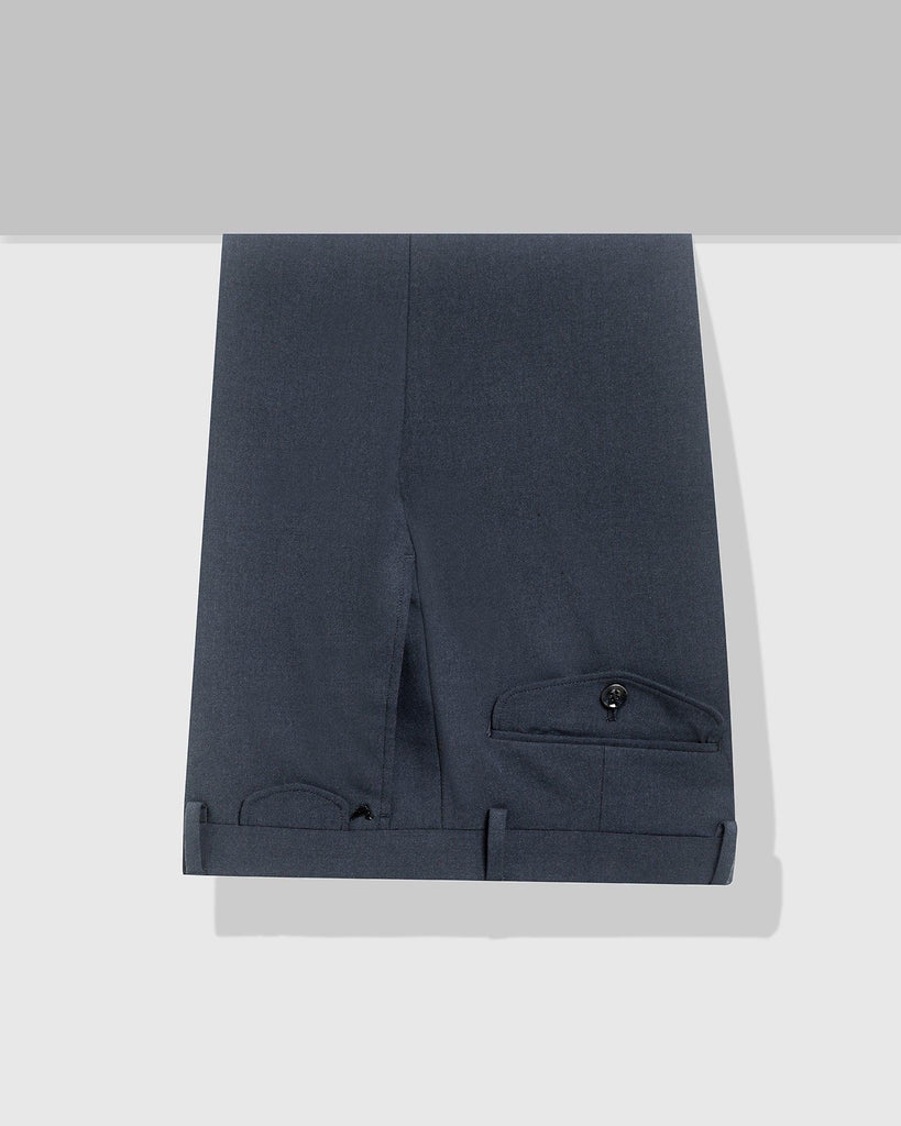 Slim Fit B-91 Formal Blue Solid Trouser - Jonny