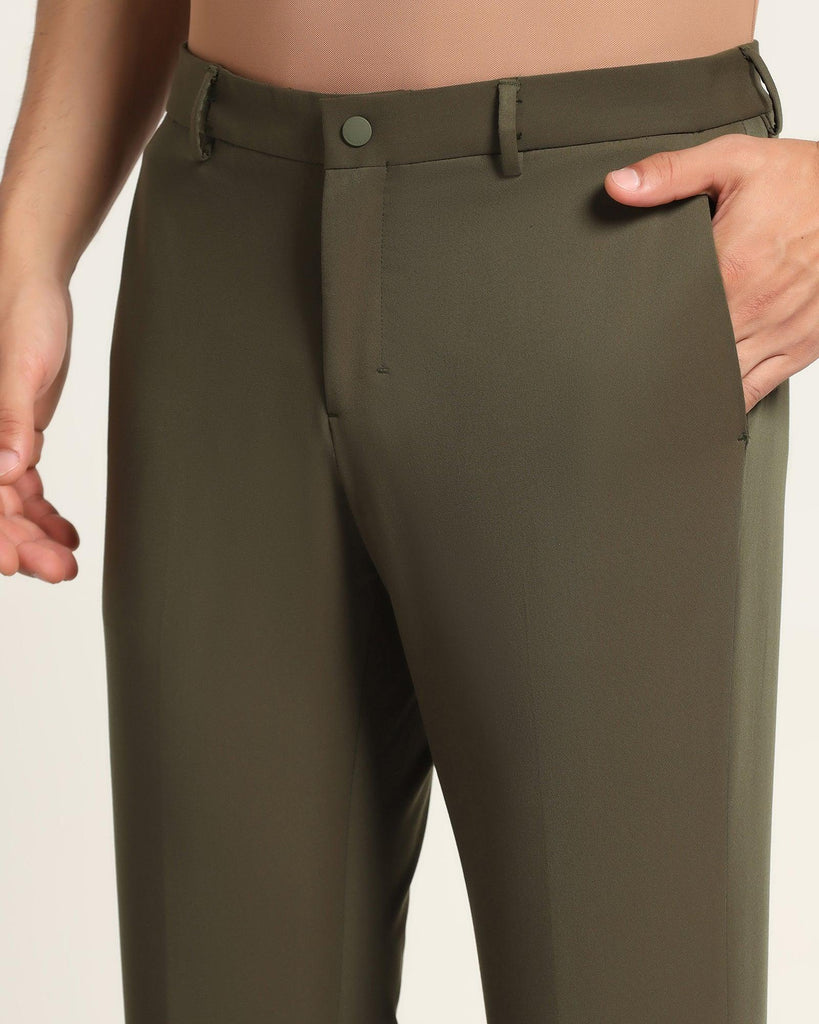 TechPro Slim Fit B-91 Formal Green Solid Trouser - Dean