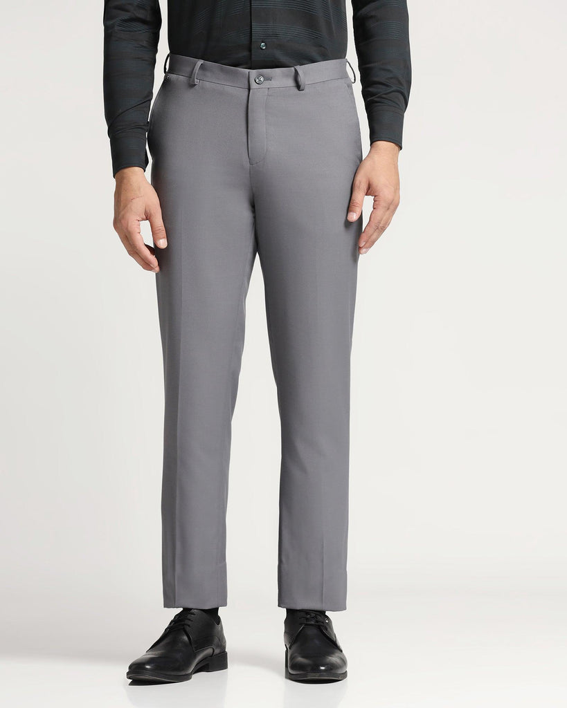 Straight B-90 Formal Grey Solid Trouser - Nedward