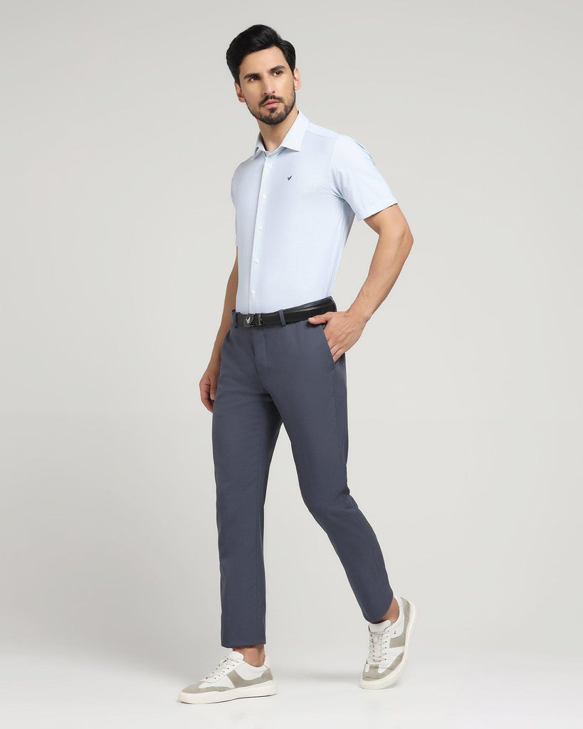 TechPro Slim Comfort B-95 Formal Grey Solid Trouser - Clajin