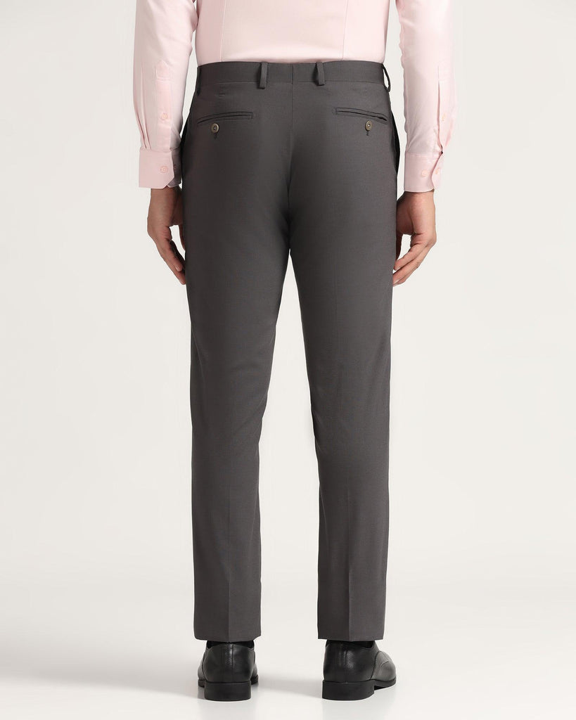 Luxe Slim Comfort B-95 Formal Grey Solid Trouser - Meter