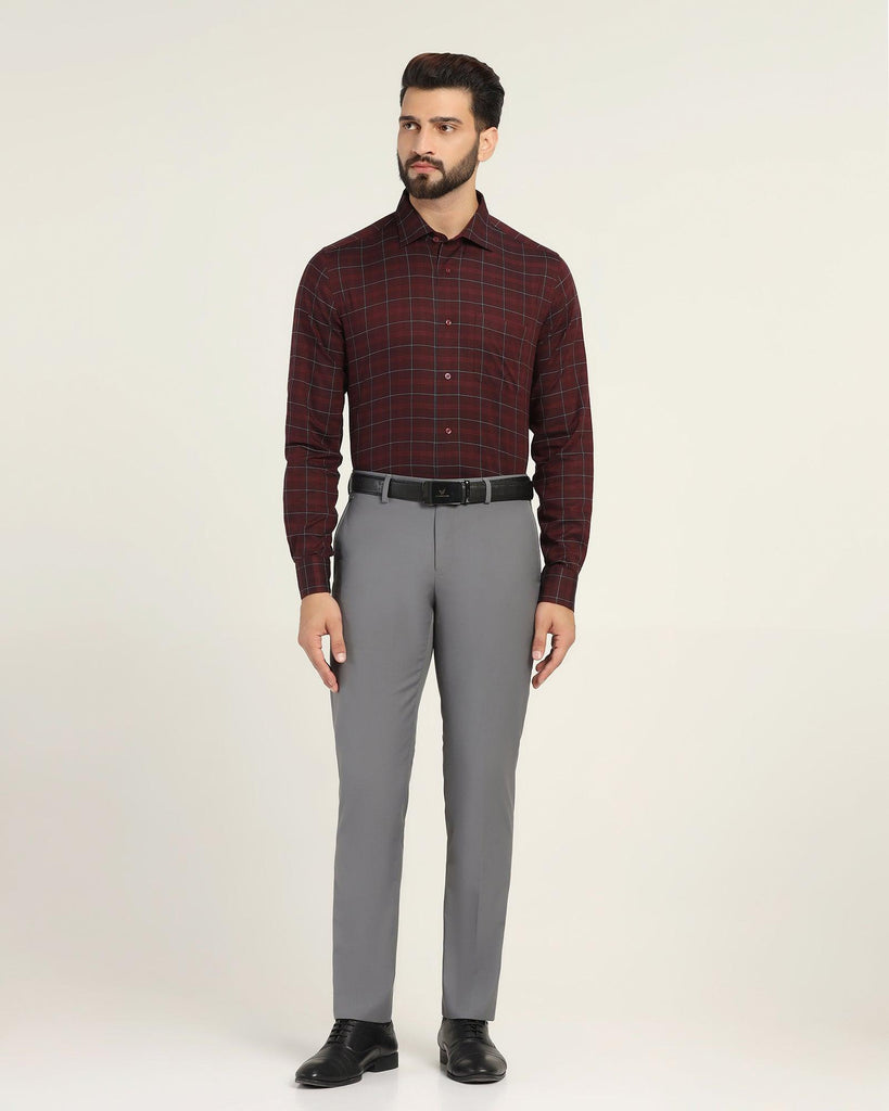 Slim Comfort B-95 Formal Grey Solid Trouser - Nedward