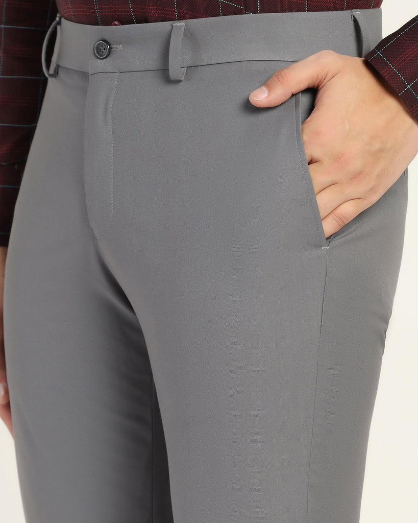 Slim Comfort B-95 Formal Grey Solid Trouser - Nedward