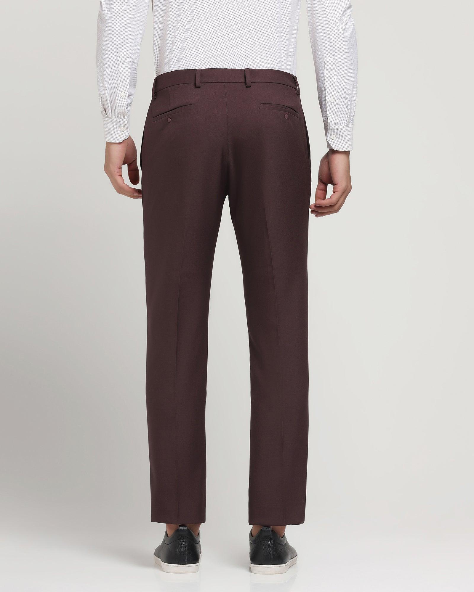 TechPro Formal Trousers In Maroon B-95 (Clajin) - Blackberrys