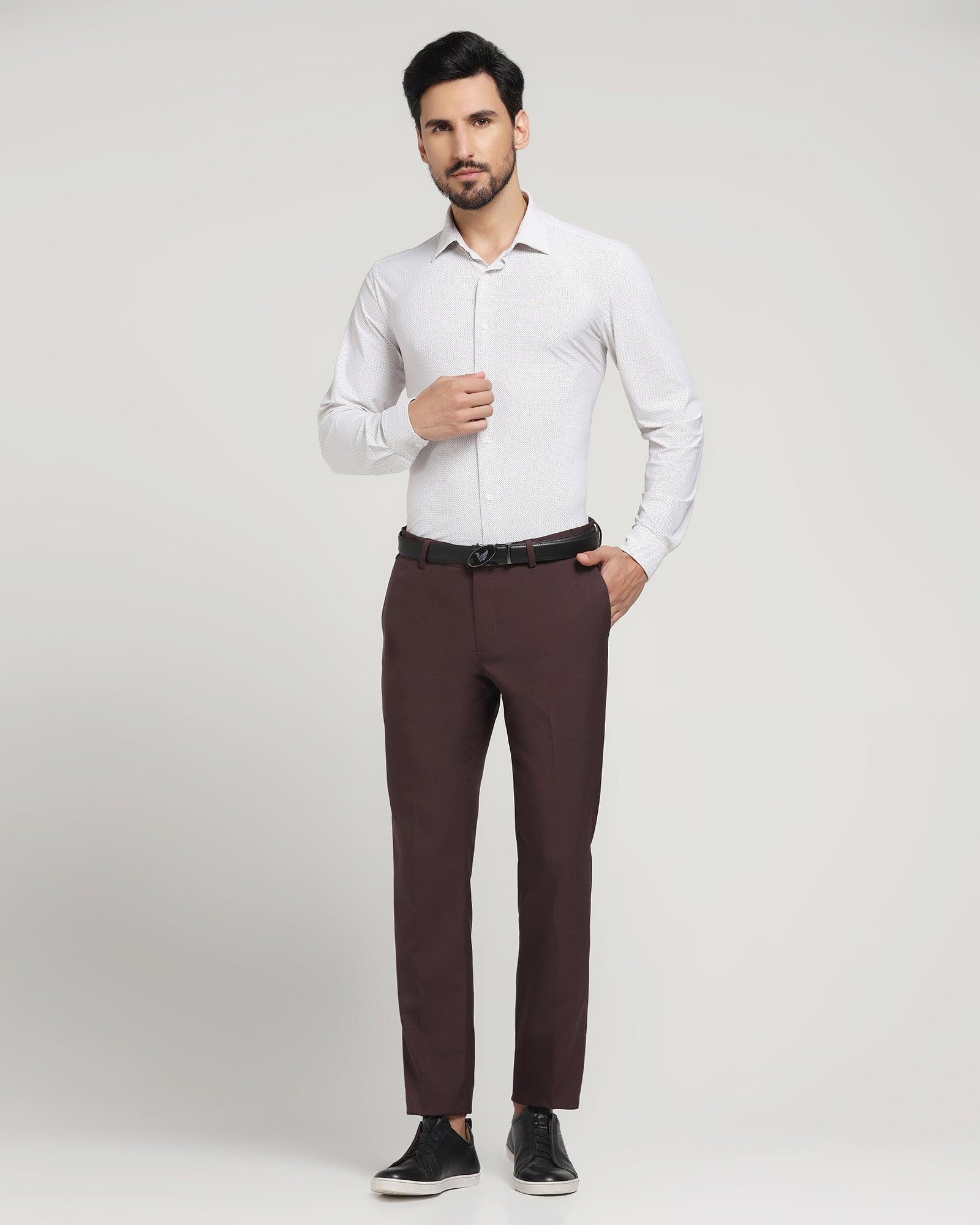 Buy Men Maroon Slim Fit Solid Casual Trousers Online  778446  Allen Solly