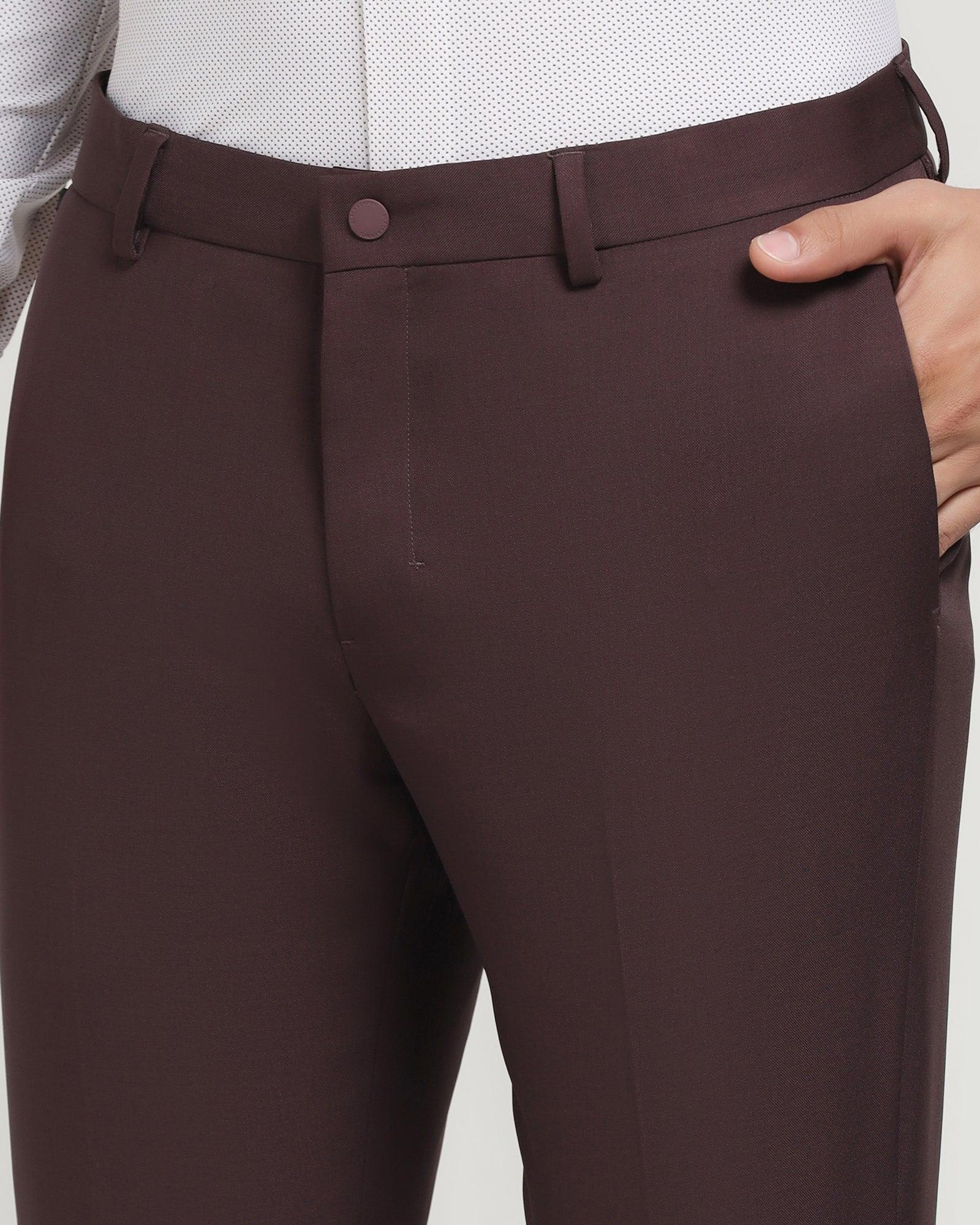 TechPro Formal Trousers In Maroon B-95 (Clajin) - Blackberrys