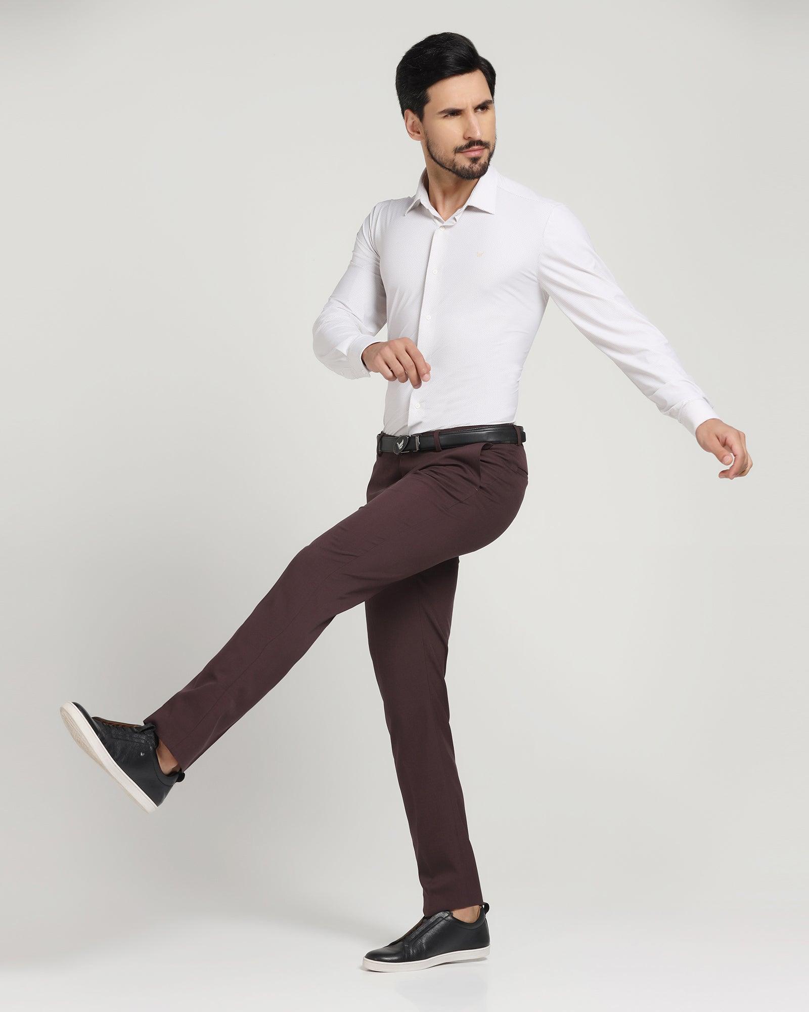 TechPro Formal Trousers In Maroon B-95 (Clajin) - Blackberrys