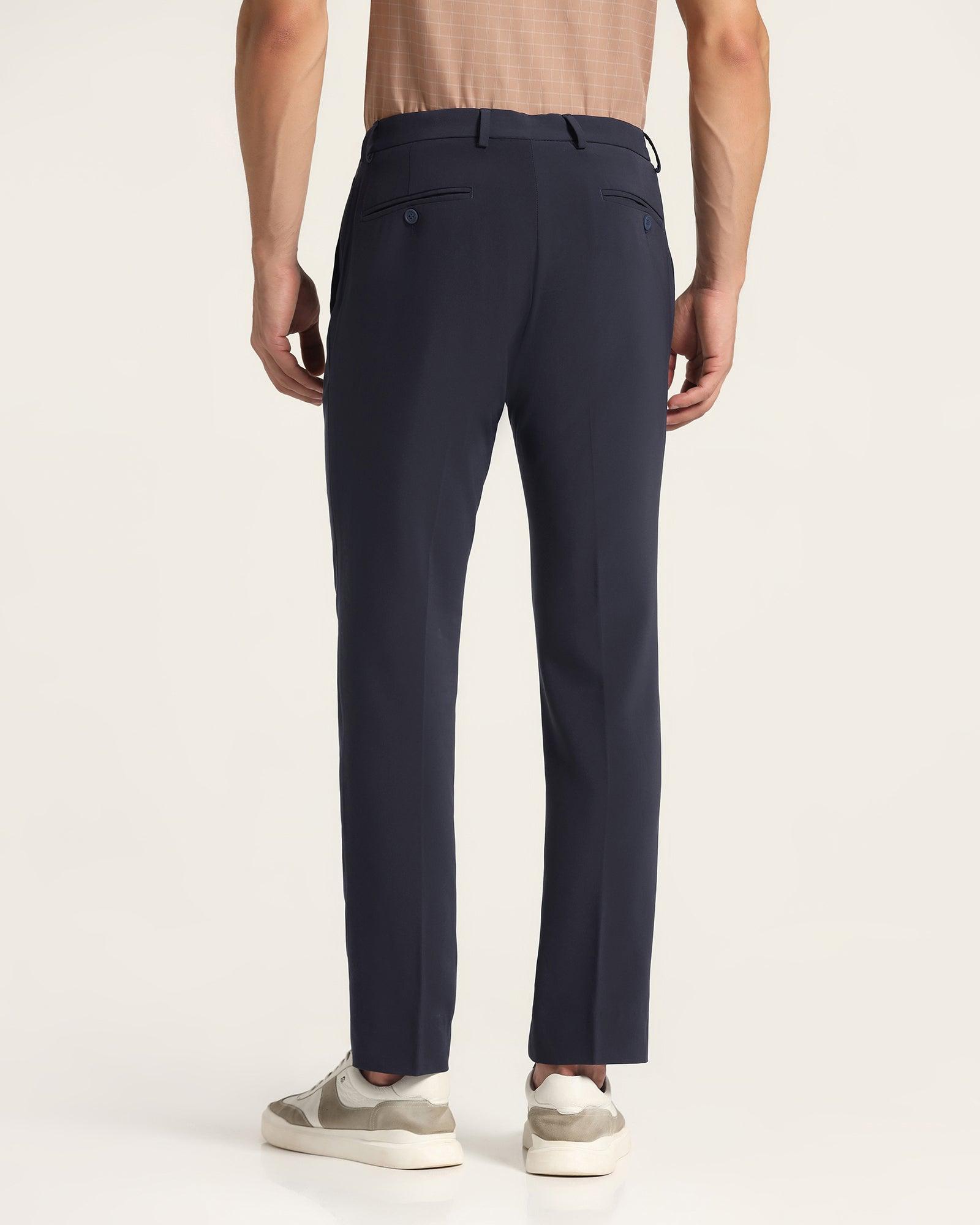 Buy Arrow Men Dark Brown Hudson Tailored Fit Smart Flex Formal Trousers  online
