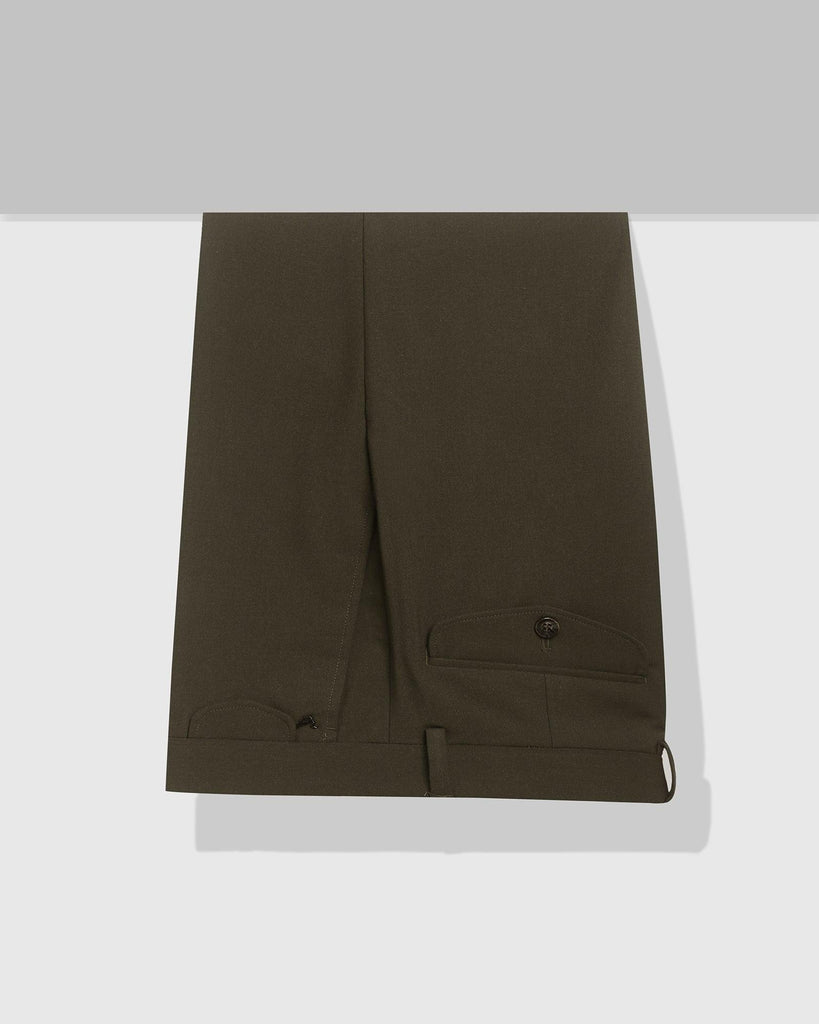 Slim Fit B-91 Formal Olive Solid Trouser - Jonny