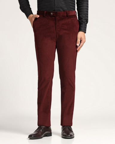 Burgundy Classic Fit Cashmere Cord Trousers | Connolly trousers | Connolly  Cashmere Collection