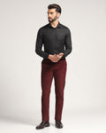 Slim Comfort B-95 Formal Wine Solid Trouser - Corduroy - Blackberrys