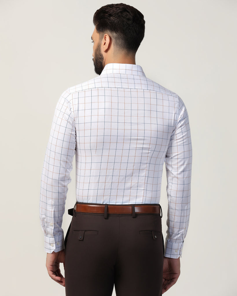 Non Iron Formal White Check Shirt - Boston