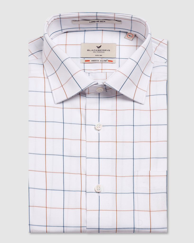 Non Iron Formal White Check Shirt - Boston