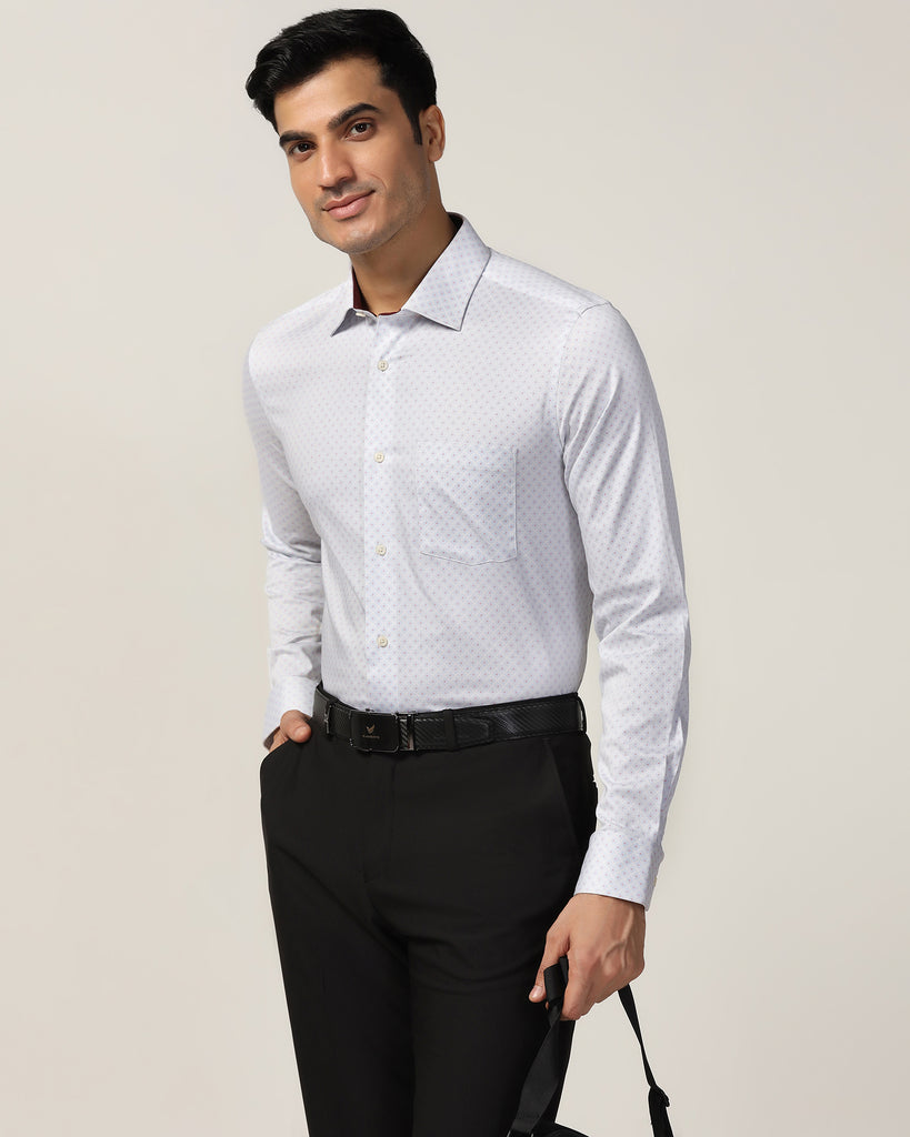 Formal White Printed Shirt - Arona