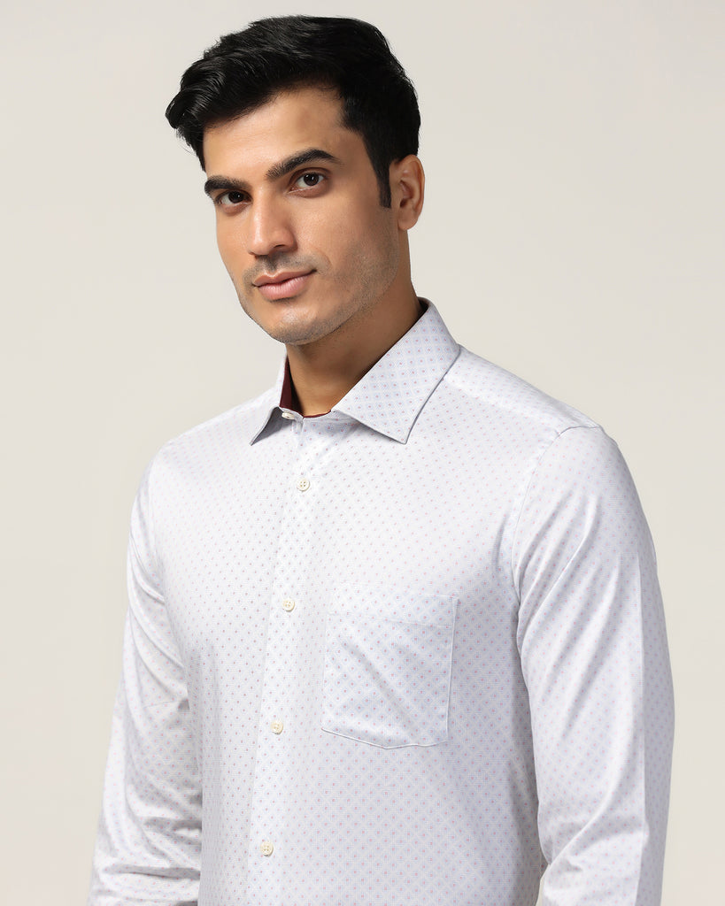 Formal White Printed Shirt - Arona