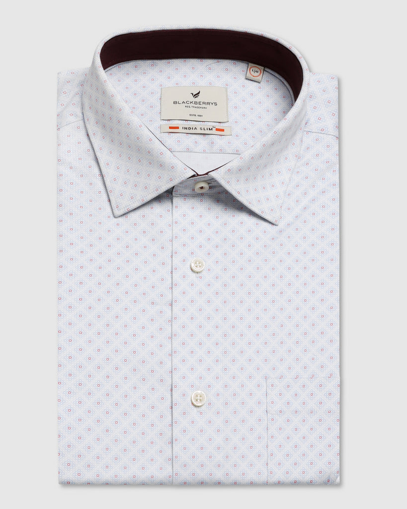 Formal White Printed Shirt - Arona