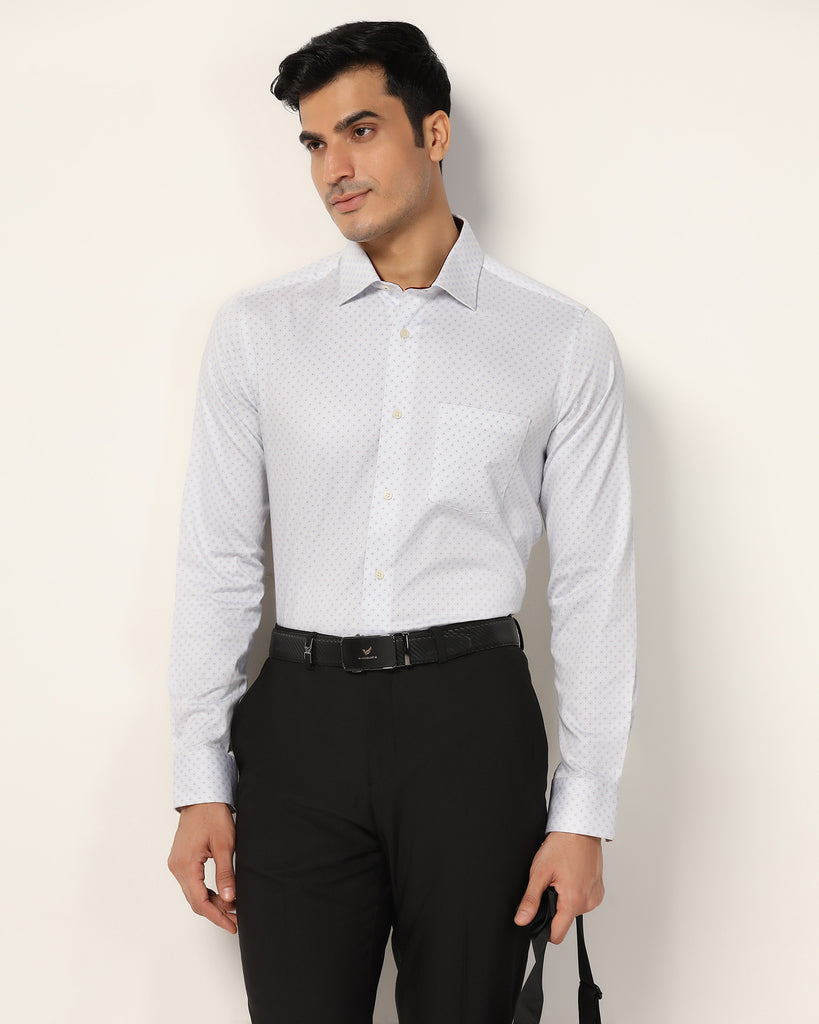 Formal White Printed Shirt - Arona