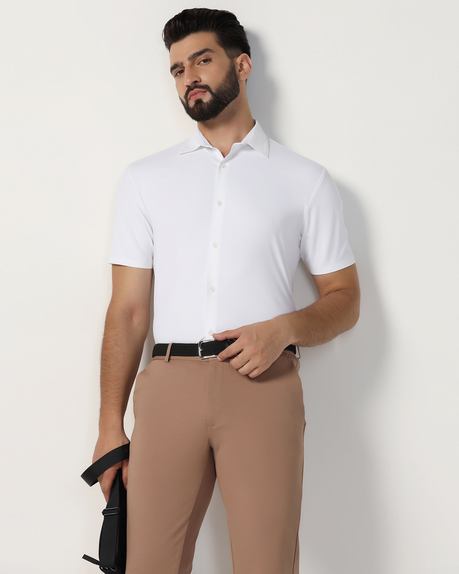 TechPro Formal Half Sleeve White Solid Shirt - Alfie