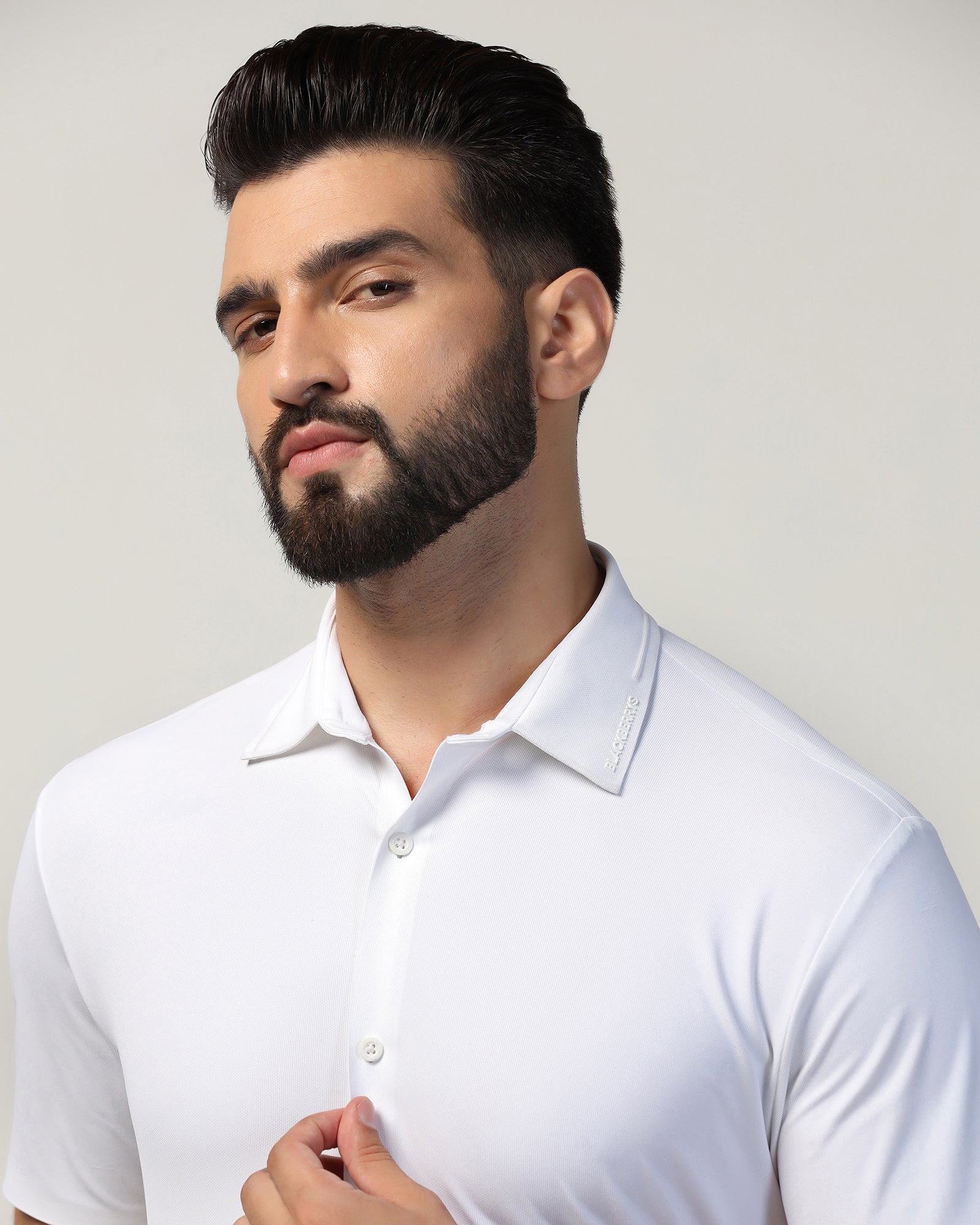 TechPro Formal Half Sleeve White Solid Shirt - Alfie