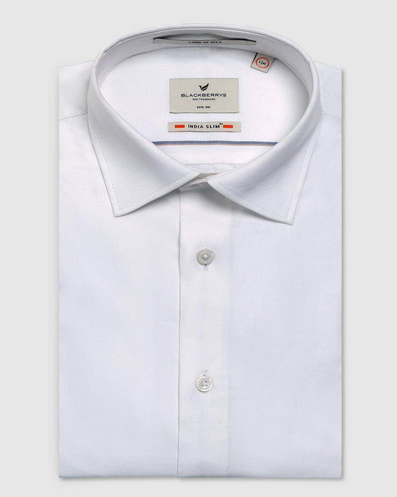 Formal White Solid Shirt - Amber