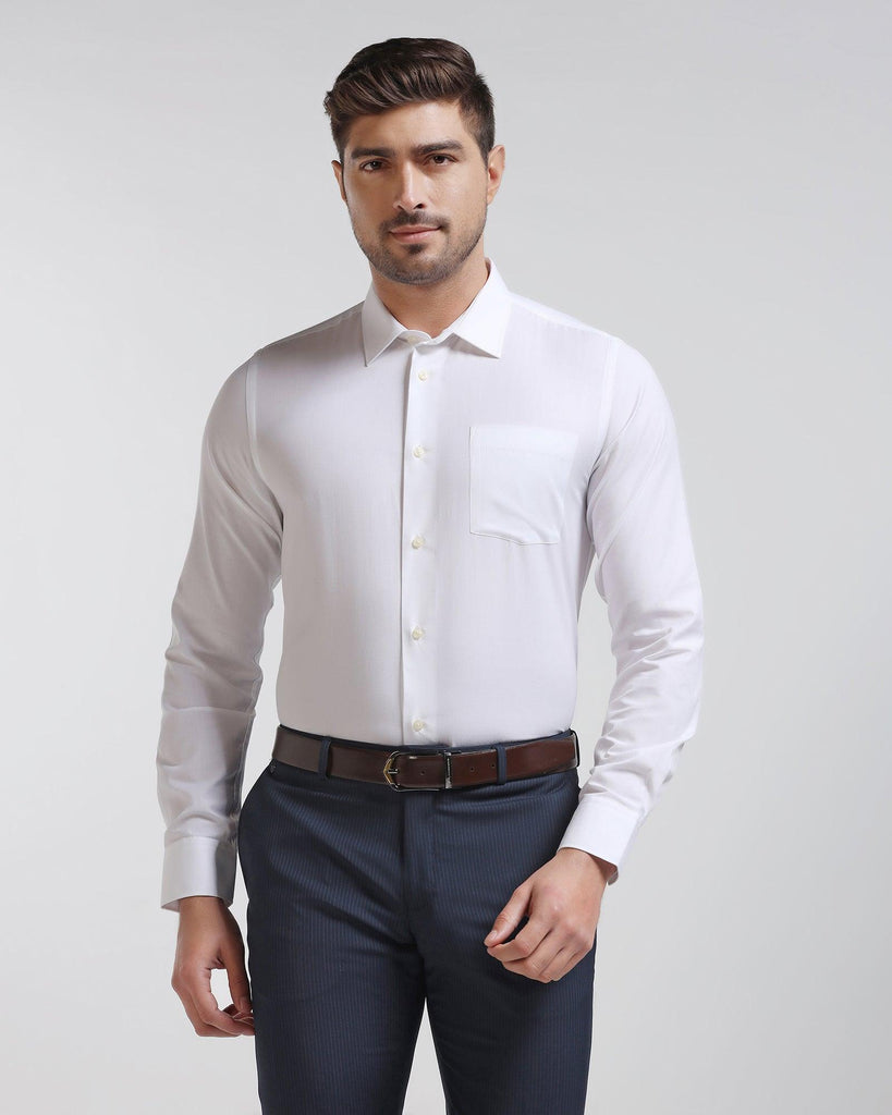 Formal White Solid Shirt - Dorken