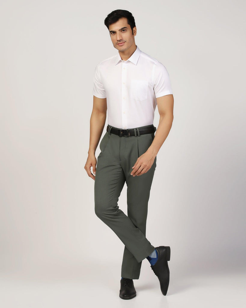 Formal Half Sleeve White Solid Shirt - Matiz
