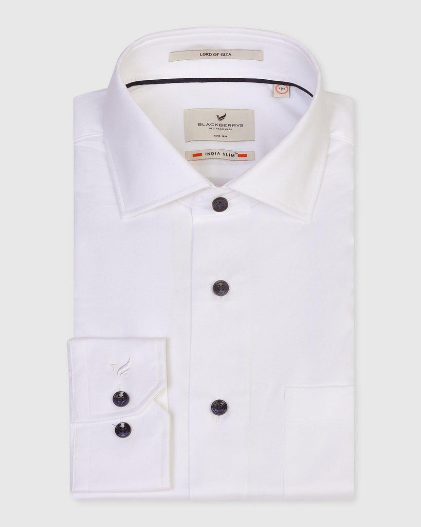 Formal White Solid Shirt - Rainer