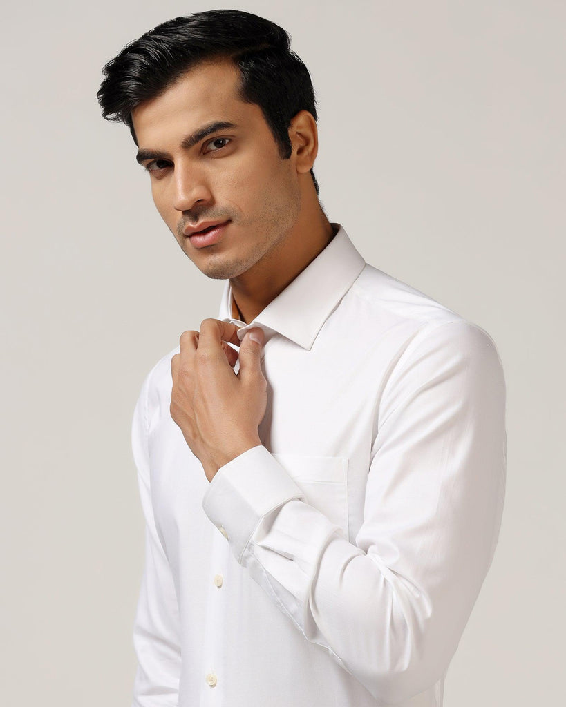 Formal White Textured Shirt - Coy