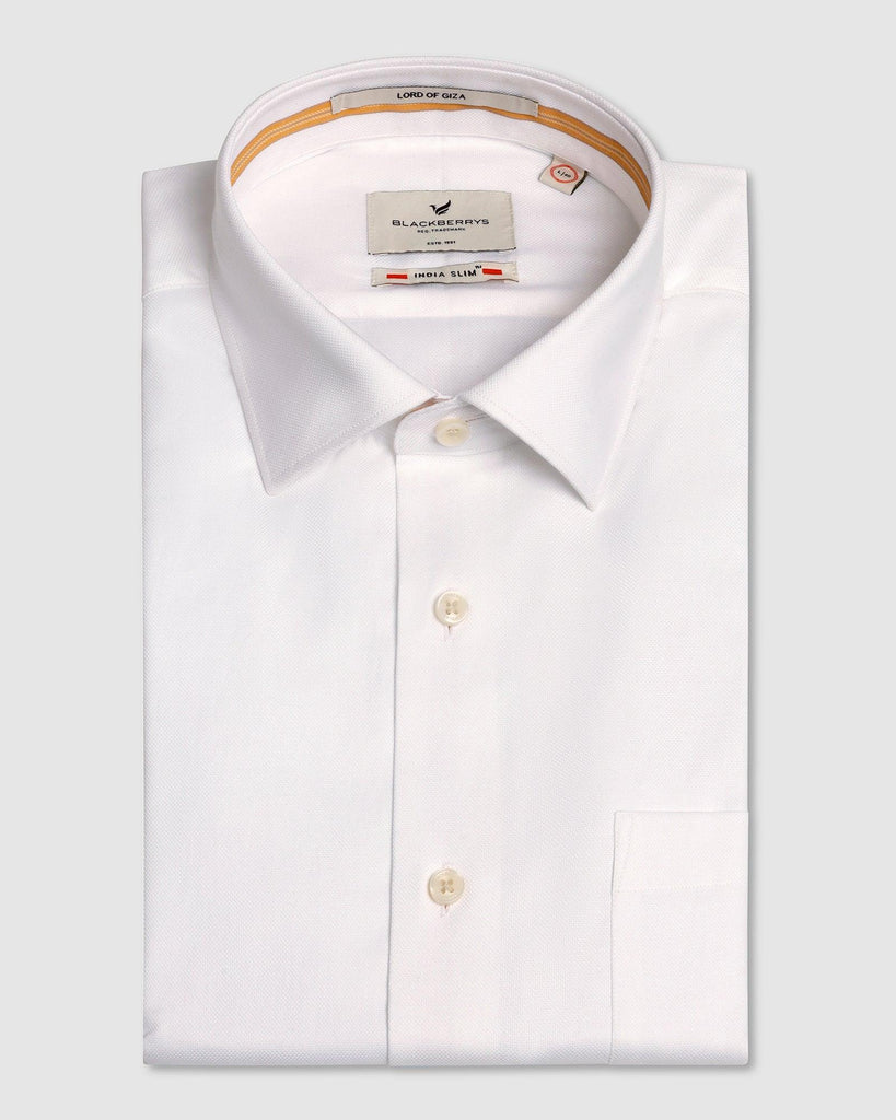 Formal White Textured Shirt - Coy